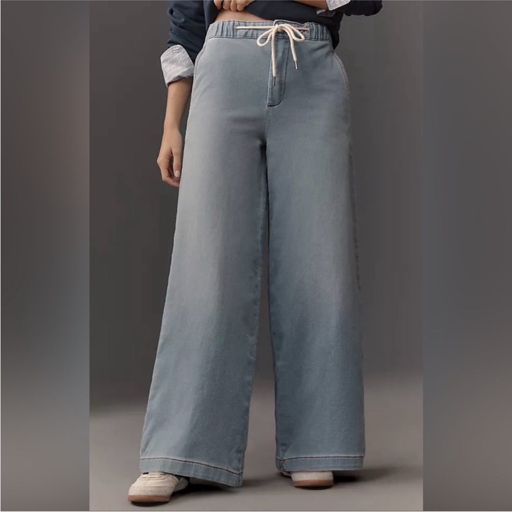 PILCRO | by Anthropologie | Denim Pull On High Rise Wide Leg Pants |‎ Size Small